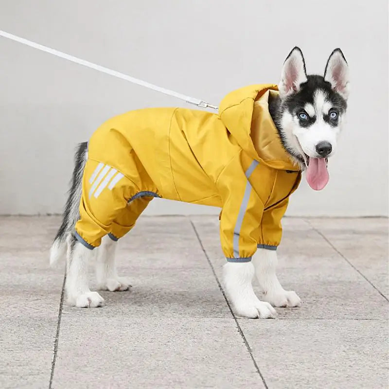 Dog Raincoat Waterproof Reflective Hooded Pet Rain Jacket Lightweight Rain Clothes Rain Poncho Jacket For Small Medium And Large