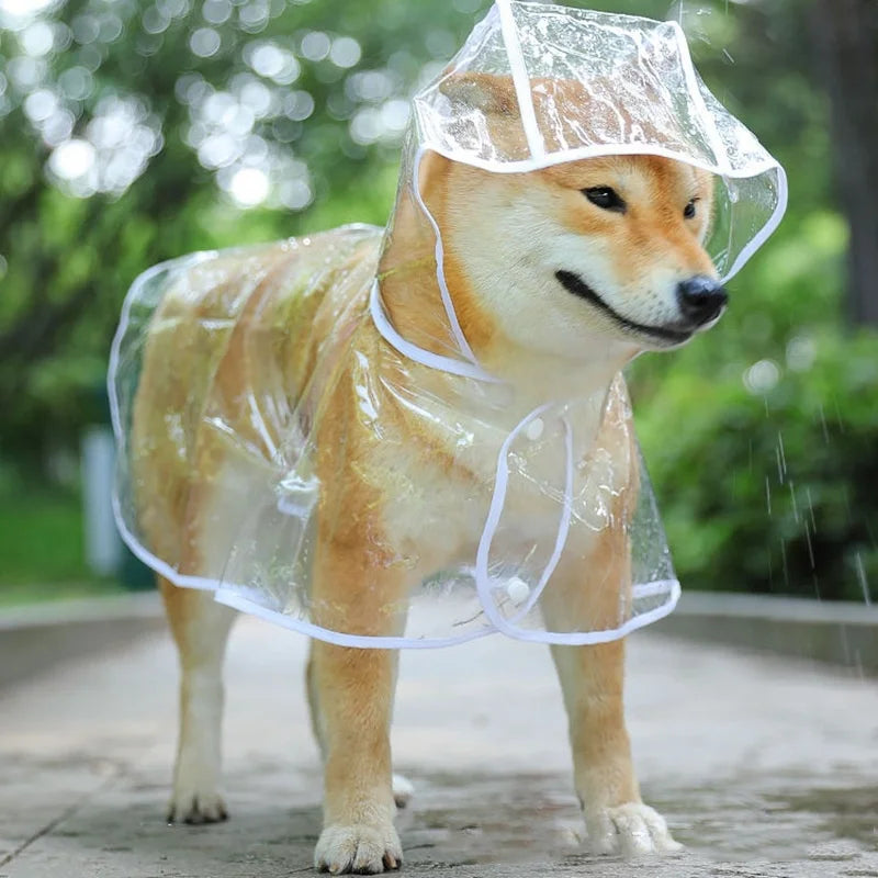 Pet Dog Puppy Transparent Rainwear Raincoat Pet Hooded Waterproof Jacket Clothes Soft PVC Small Dogs Raincoat Puppy Rain Poncho