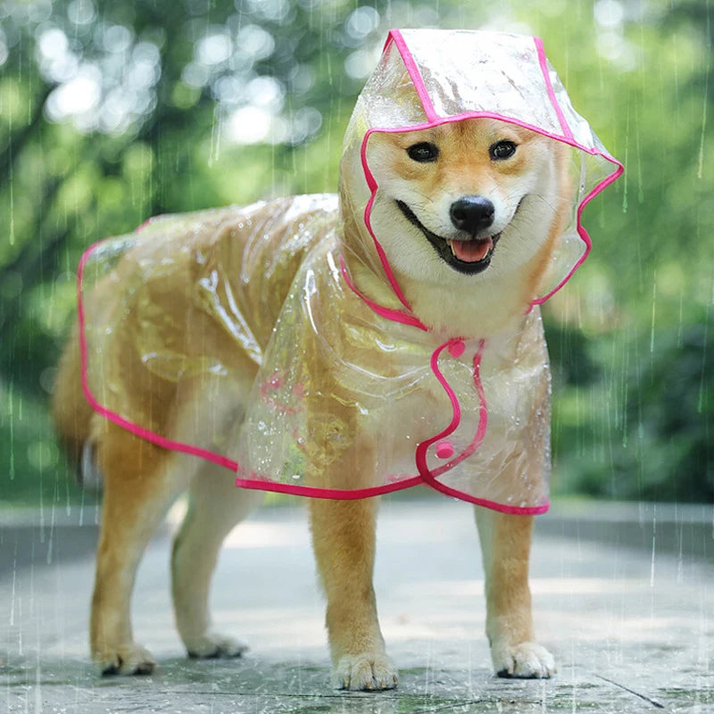 Pet Dog Puppy Transparent Rainwear Raincoat Pet Hooded Waterproof Jacket Clothes Soft Pvc Small Dogs Raincoat Puppy Rain Poncho