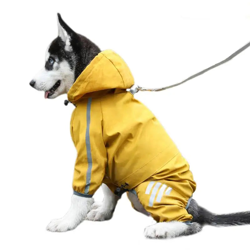 Dog Raincoat Waterproof Reflective Hooded Pet Rain Jacket Lightweight Rain Clothes Rain Poncho Jacket For Small Medium And Large