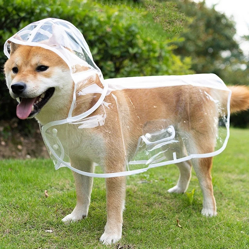 Pet Dog Puppy Transparent Rainwear Raincoat Pet Hooded Waterproof Jacket Clothes Soft PVC Small Dogs Raincoat Puppy Rain Poncho