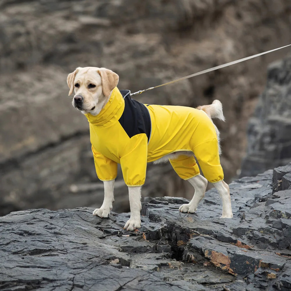 Outdoor Large Dog Raincoat Four Feet Waterproof Dog Clothes Reflective Pet Jacket for Labrador Golden Retriever Shiba Raincoat