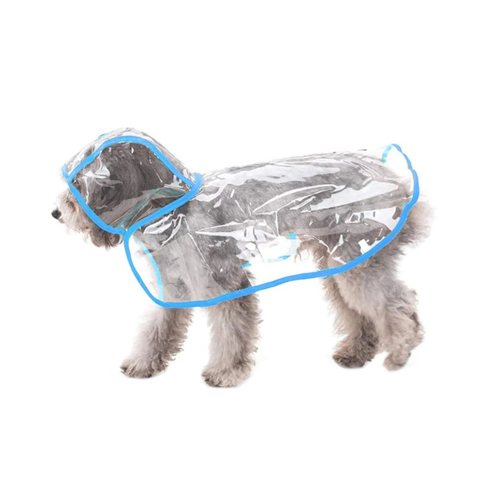 Pet Dog Puppy Transparent Rainwear Raincoat Pet Hooded Waterproof Jacket Clothes Soft Pvc Small Dogs Raincoat Puppy Rain Poncho