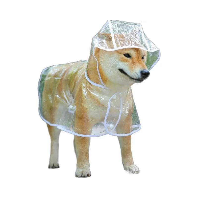 Pet Dog Puppy Transparent Rainwear Raincoat Pet Hooded Waterproof Jacket Clothes Soft PVC Small Dogs Raincoat Puppy Rain Poncho